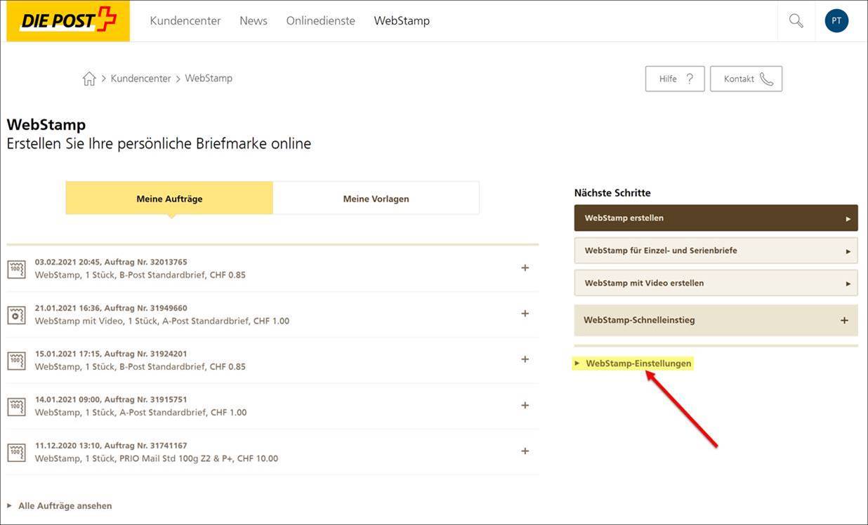 Webstamp Post CH mit BarcodeShipping YBM – Versandlösungen